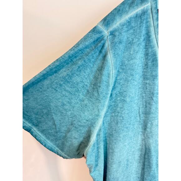 Plus Size Comfort Tee 4X Terra Sky Women Teal Top Short Sleeve Casual Loose Fit - Picture 5 of 5